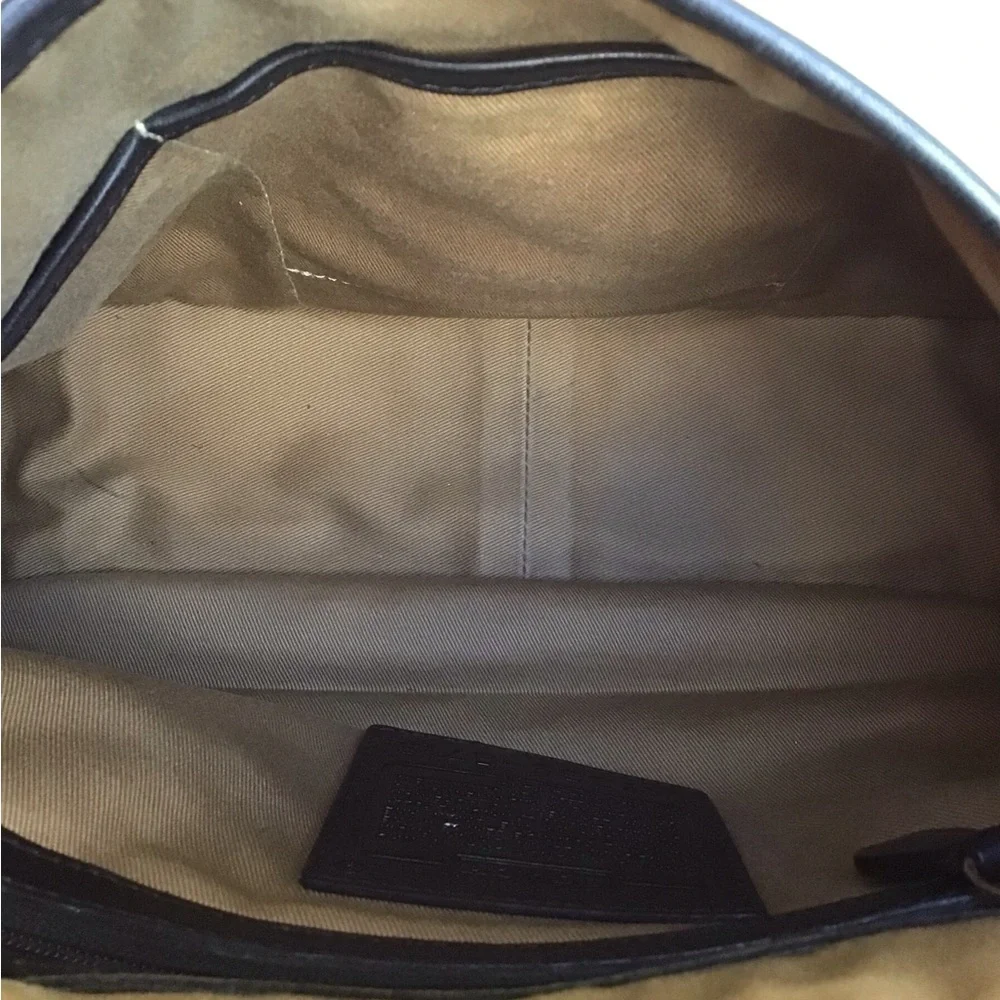 COACH Vintage Legacy Crescent Black Leather Flap Bag